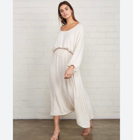 Rachel Pally Jacquard Yaritza Cream Ecru Minimalist Coastal Midi Dress Small - Picture 1 of 14